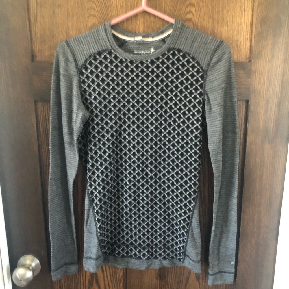 Smartwool merino wool diamond pattern long sleeve baselayer - small